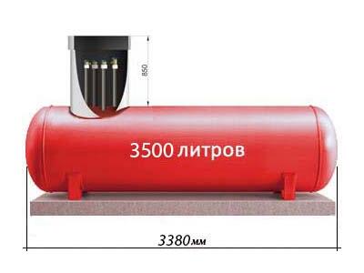 ГАЗ В ДОМ: Подземный горизонтальный газгольдер с высокими трубками «Реал-Инвест» 3500 литров 6мм