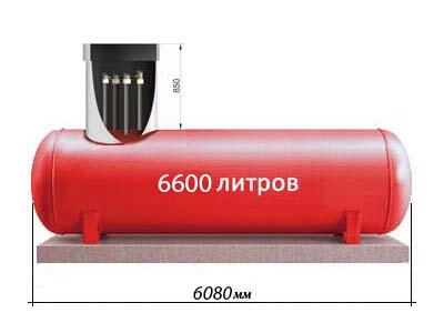 ГАЗ В ДОМ: Подземный горизонтальный газгольдер с высокими трубками «Реал-Инвест» 6600 литров 6мм